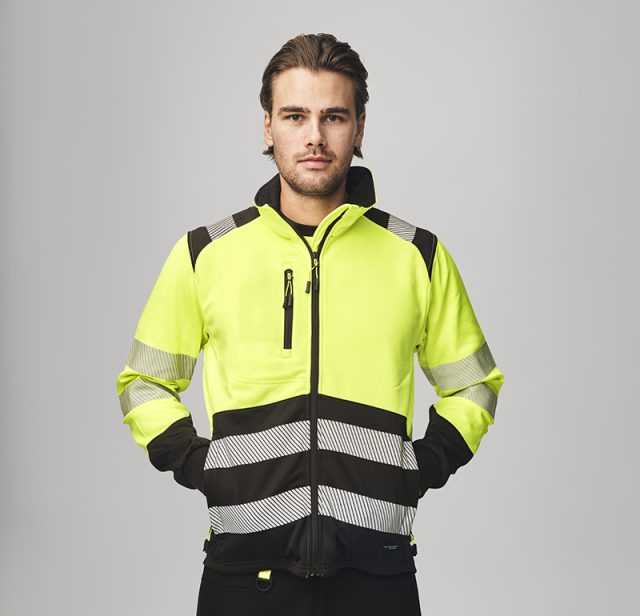 Hi-Vis Sweatshirt Jacket Yellow/black  1