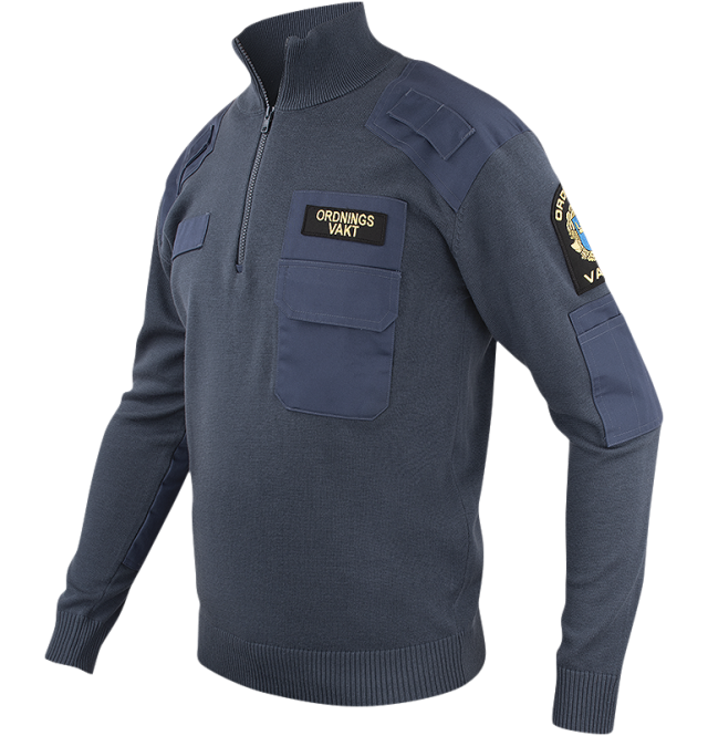 Natotröja med ½ zip & krage Blue 2