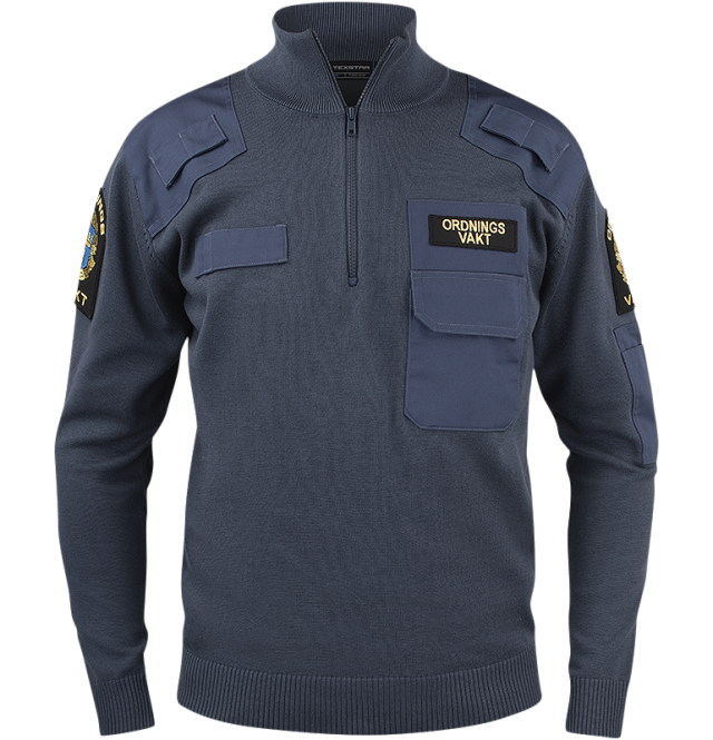 Natotröja med ½ zip & krage Blue 1
